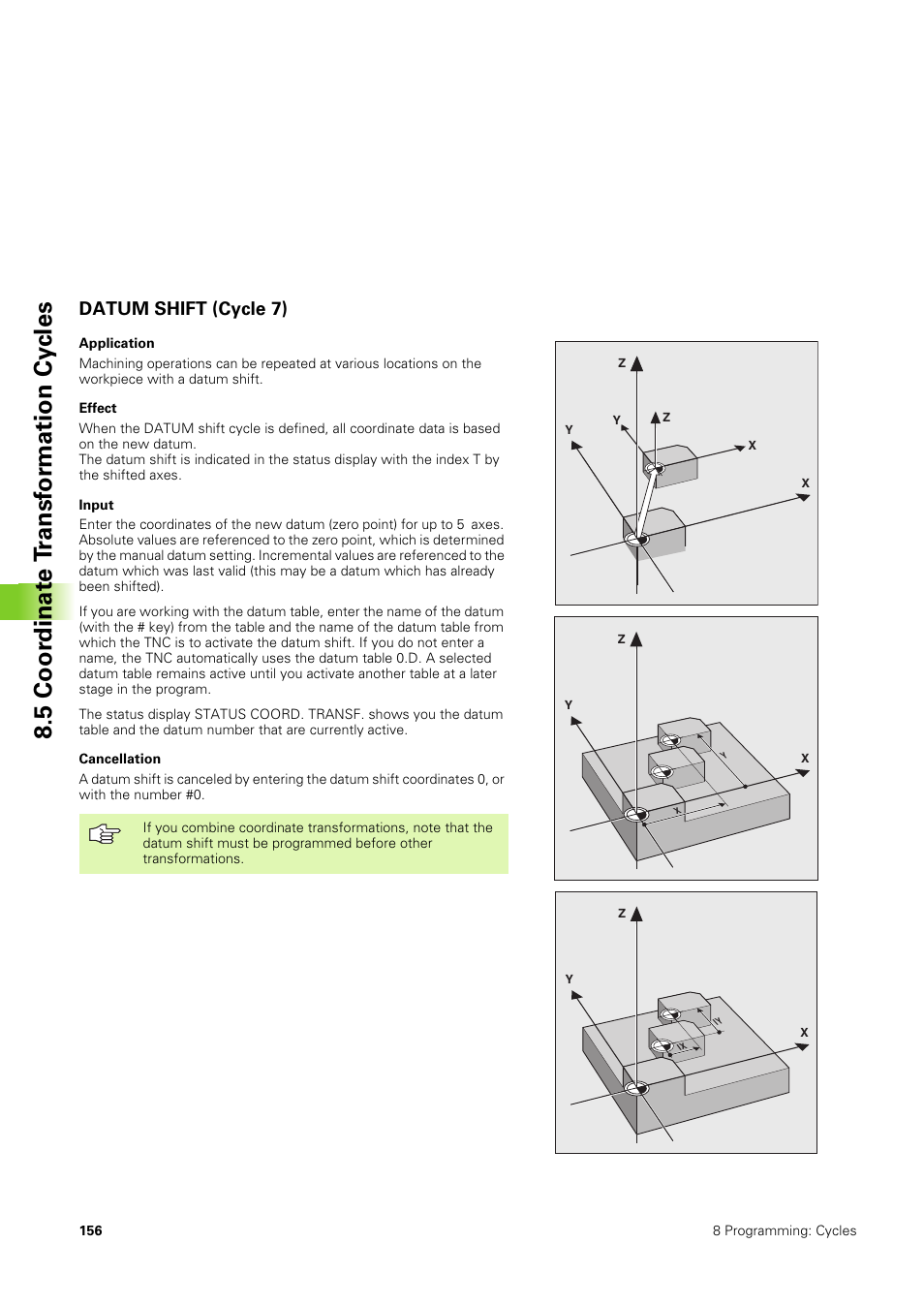 Datum shift (cycle 7), 5 coor dinat e t ransf or mation cy cles | HEIDENHAIN TNC 406 User Manual | Page 177 / 289