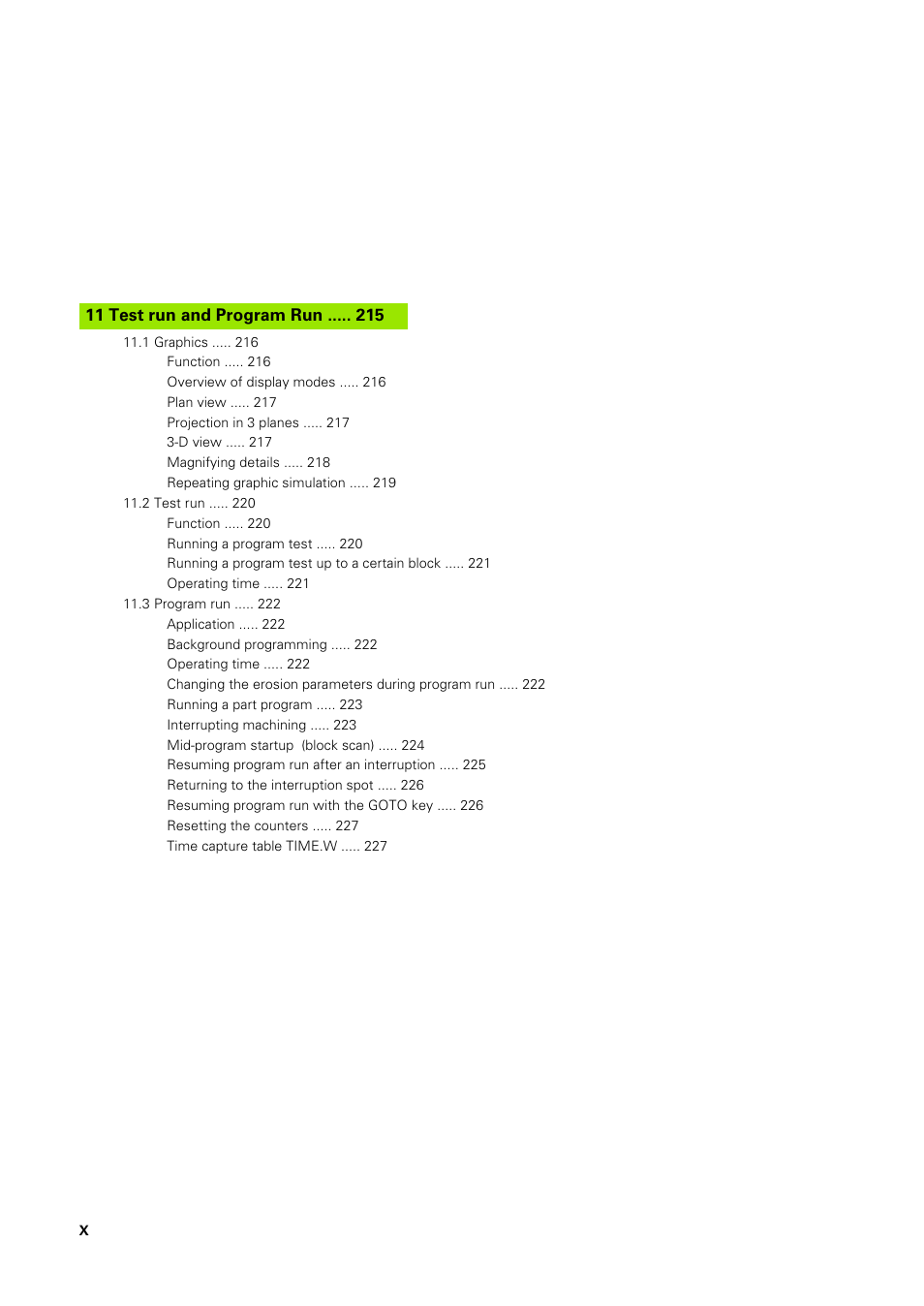 11 test run and program run | HEIDENHAIN TNC 406 User Manual | Page 19 / 289