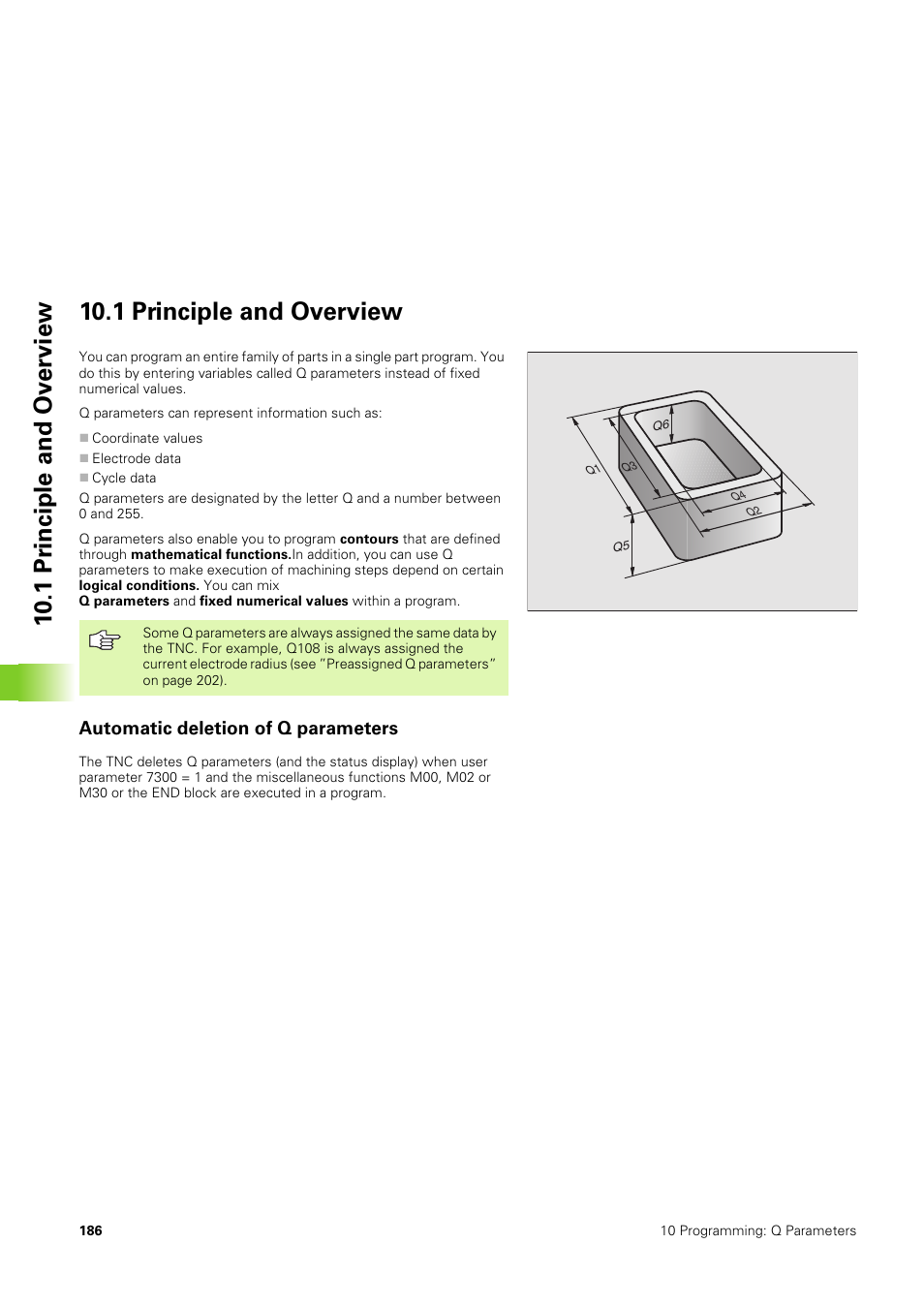 1 principle and overview, Automatic deletion of q parameters | HEIDENHAIN TNC 406 User Manual | Page 207 / 289