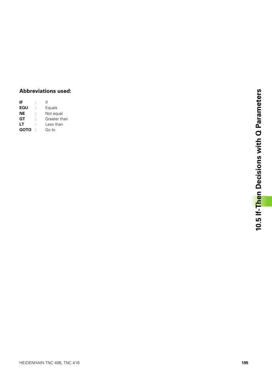 Abbreviations used | HEIDENHAIN TNC 406 User Manual | Page 216 / 289