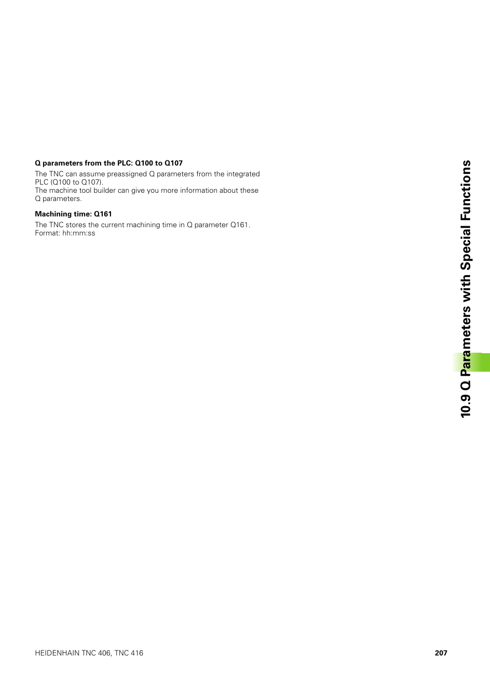 9 q p ar amet ers with special f u nctions | HEIDENHAIN TNC 406 User Manual | Page 228 / 289