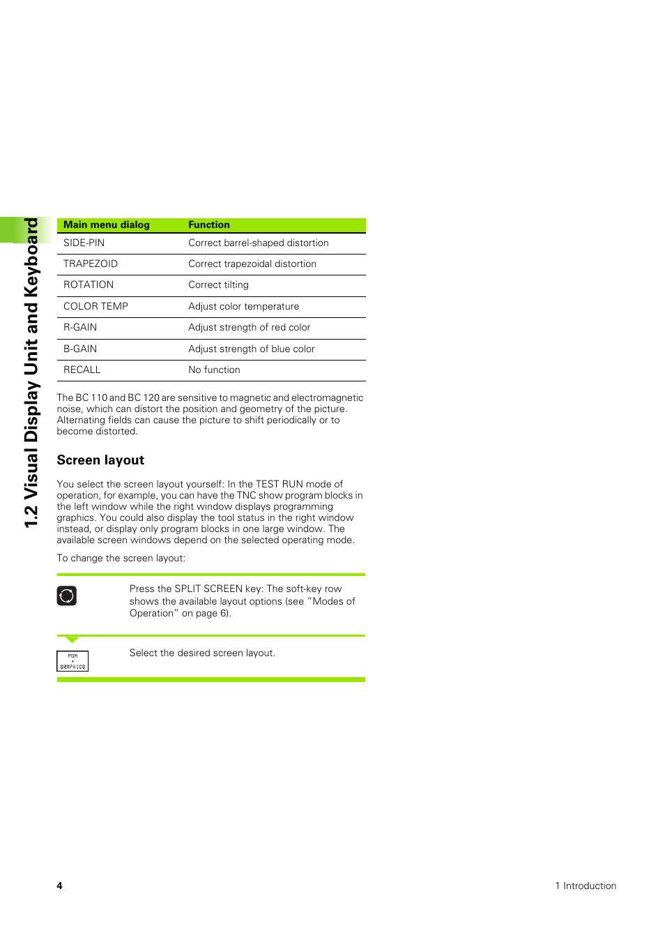 Screen layout, 2 v isual displa y unit and k e yboar d | HEIDENHAIN TNC 406 User Manual | Page 25 / 289