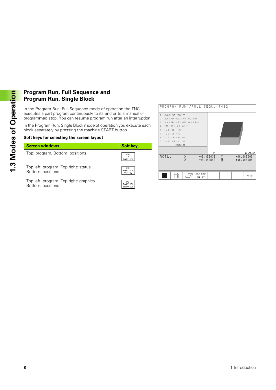 3 modes of oper ation | HEIDENHAIN TNC 406 User Manual | Page 29 / 289