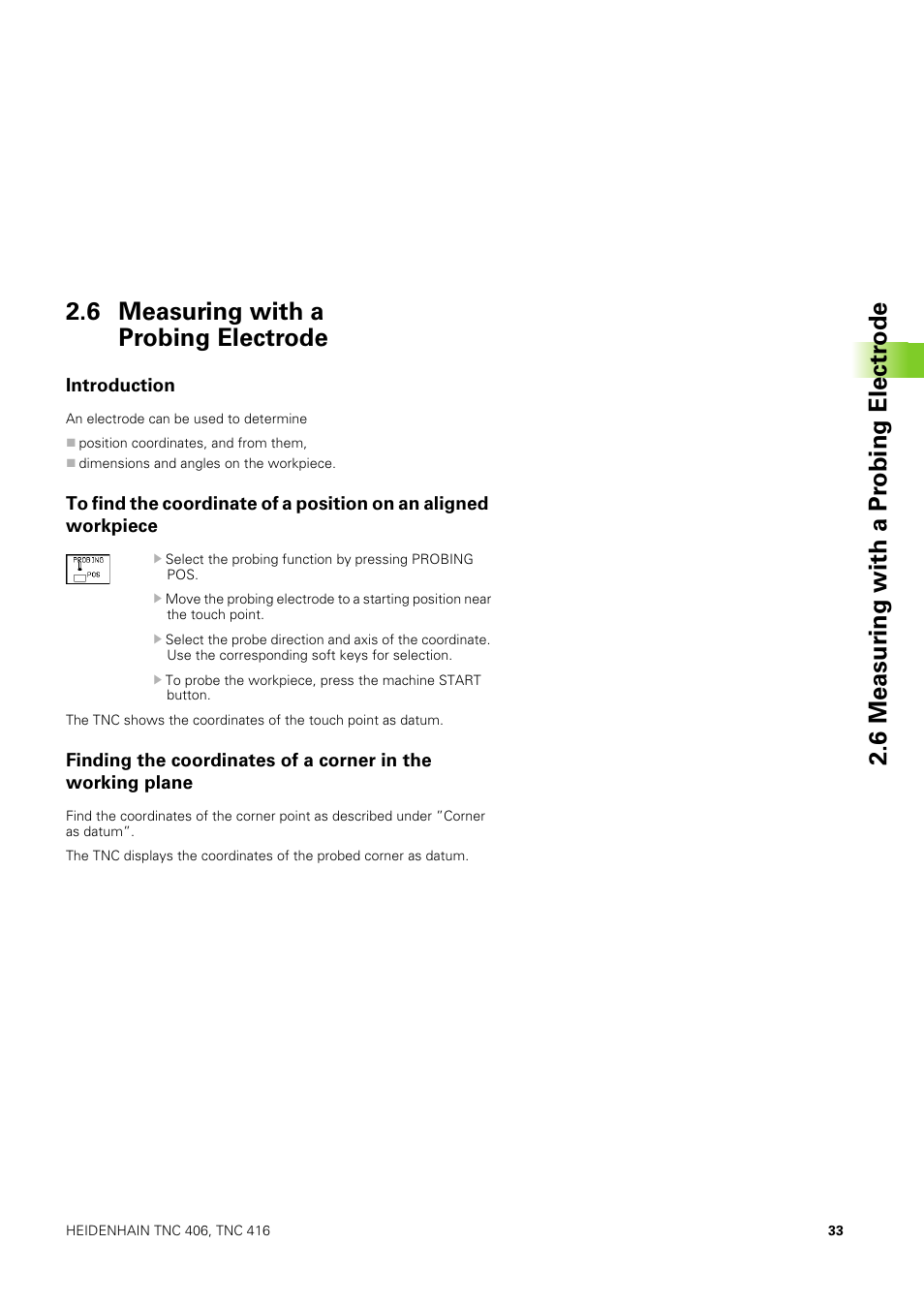 6 measuring with a probing electrode, Introduction | HEIDENHAIN TNC 406 User Manual | Page 54 / 289