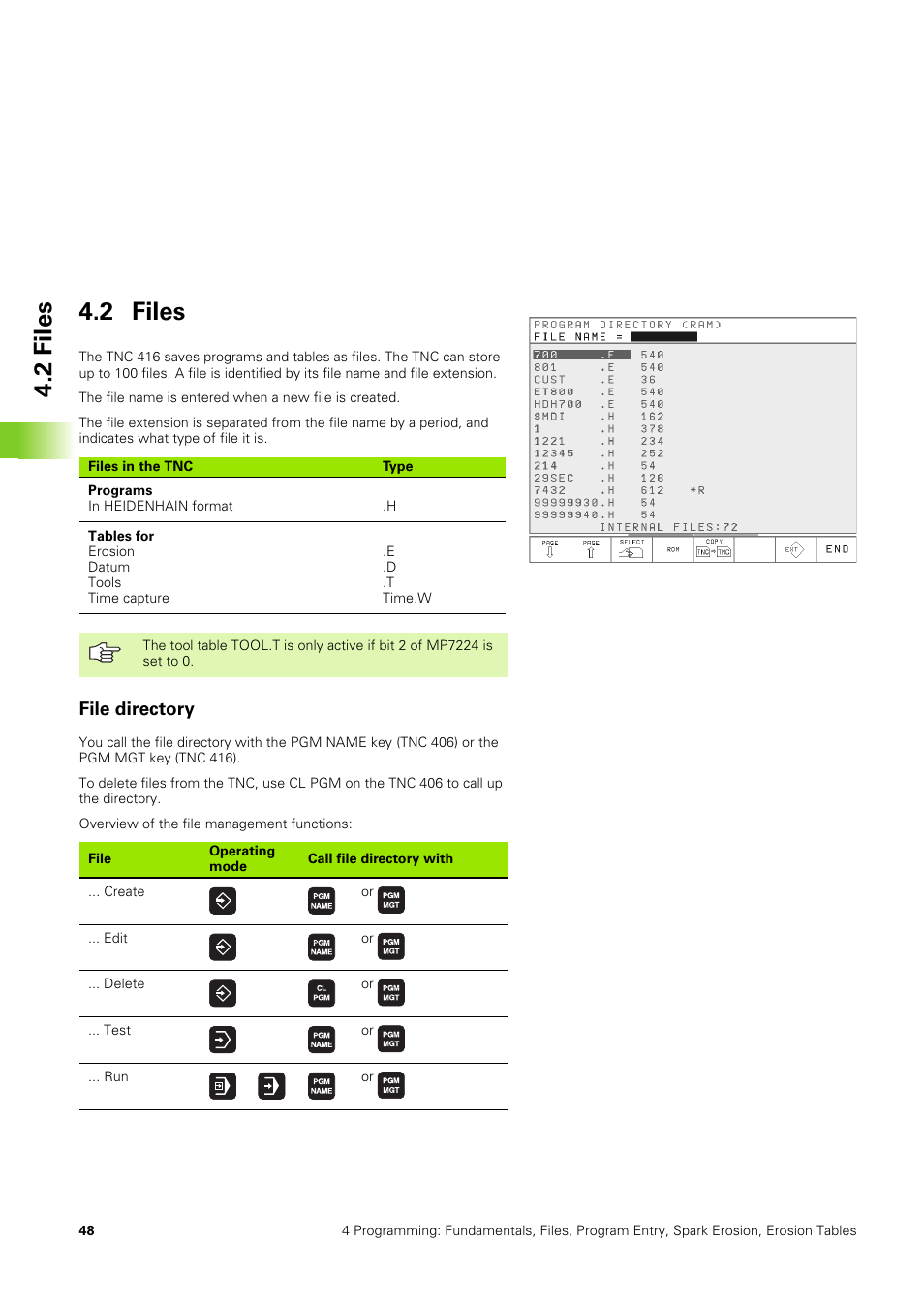 2 files, File directory | HEIDENHAIN TNC 406 User Manual | Page 69 / 289