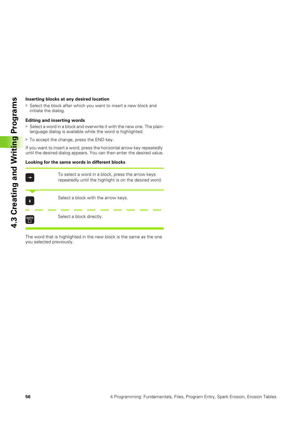 3 cr eating and w riting pr ogr ams | HEIDENHAIN TNC 406 User Manual | Page 77 / 289