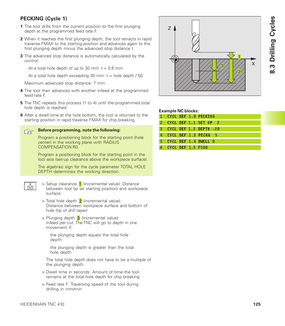 3 dr illing cy cles | HEIDENHAIN TNC 410 User Manual | Page 138 / 319