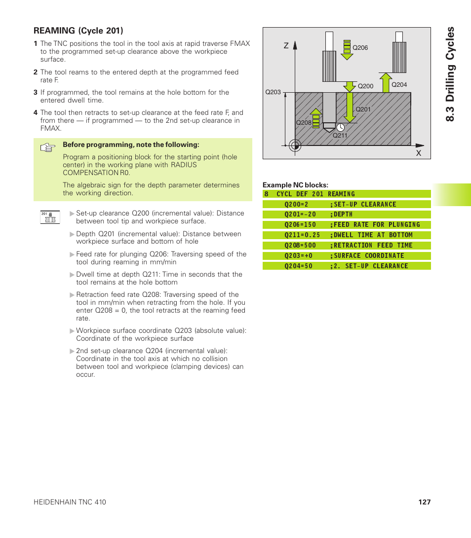 3 dr illing cy cles | HEIDENHAIN TNC 410 User Manual | Page 140 / 319