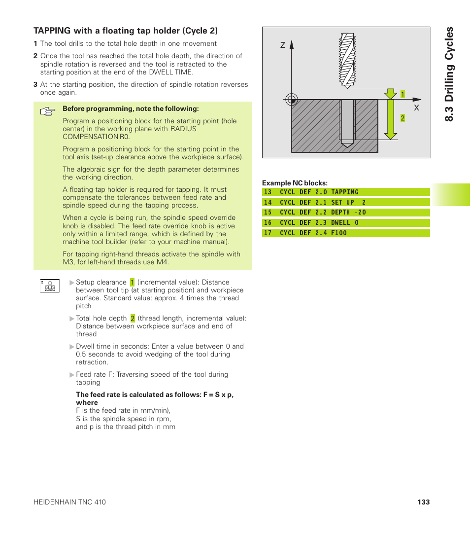 3 dr illing cy cles | HEIDENHAIN TNC 410 User Manual | Page 146 / 319