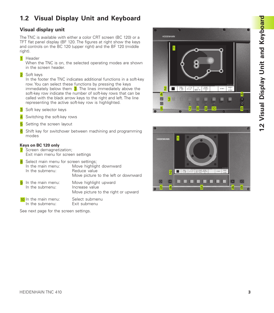 2 visual display unit and keyboard, 2 v isual displa y unit and k e yboar d | HEIDENHAIN TNC 410 User Manual | Page 16 / 319