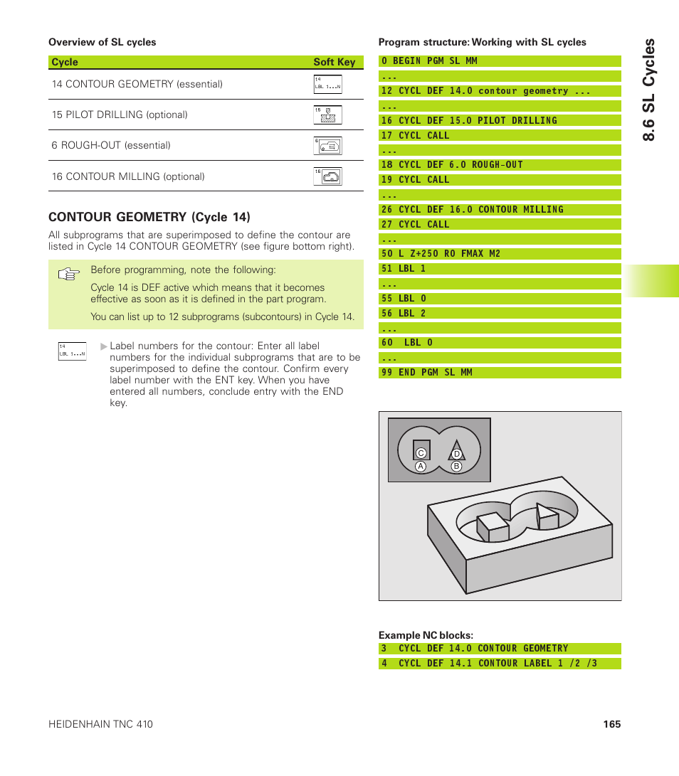 6 sl cycles | HEIDENHAIN TNC 410 User Manual | Page 178 / 319