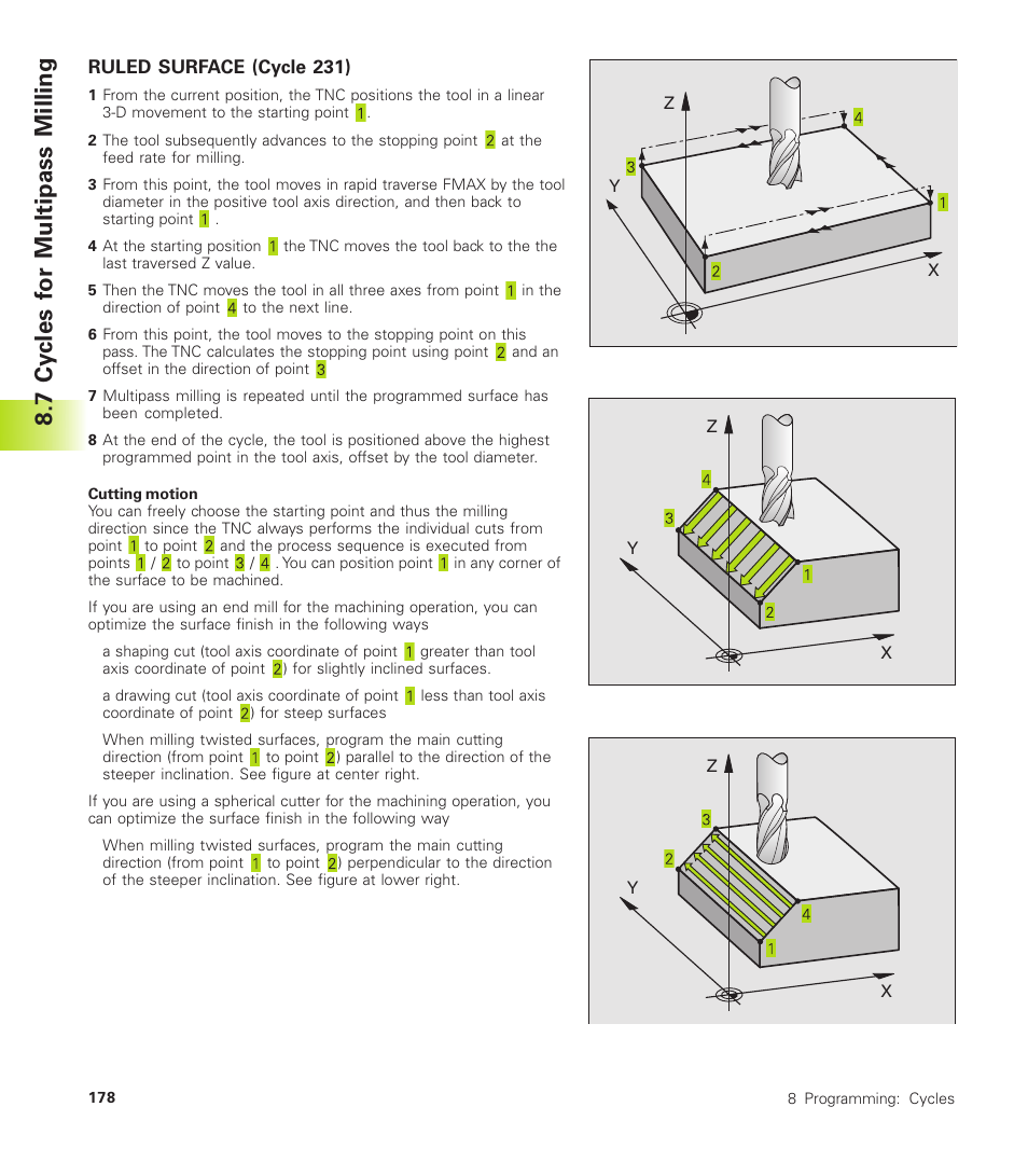 7 cycles for multipass milling | HEIDENHAIN TNC 410 User Manual | Page 191 / 319