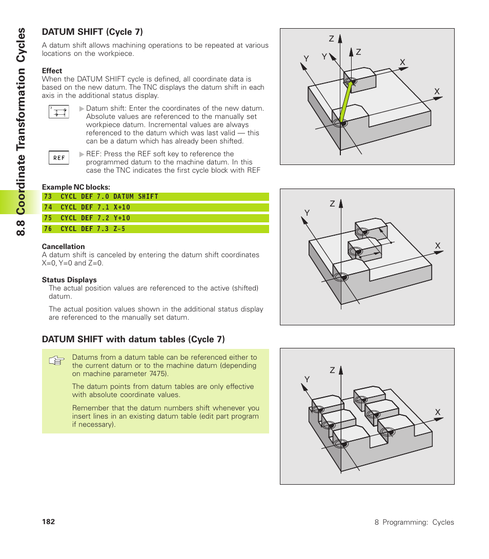 8 coor dinat e t ransf or mation cy cles | HEIDENHAIN TNC 410 User Manual | Page 195 / 319