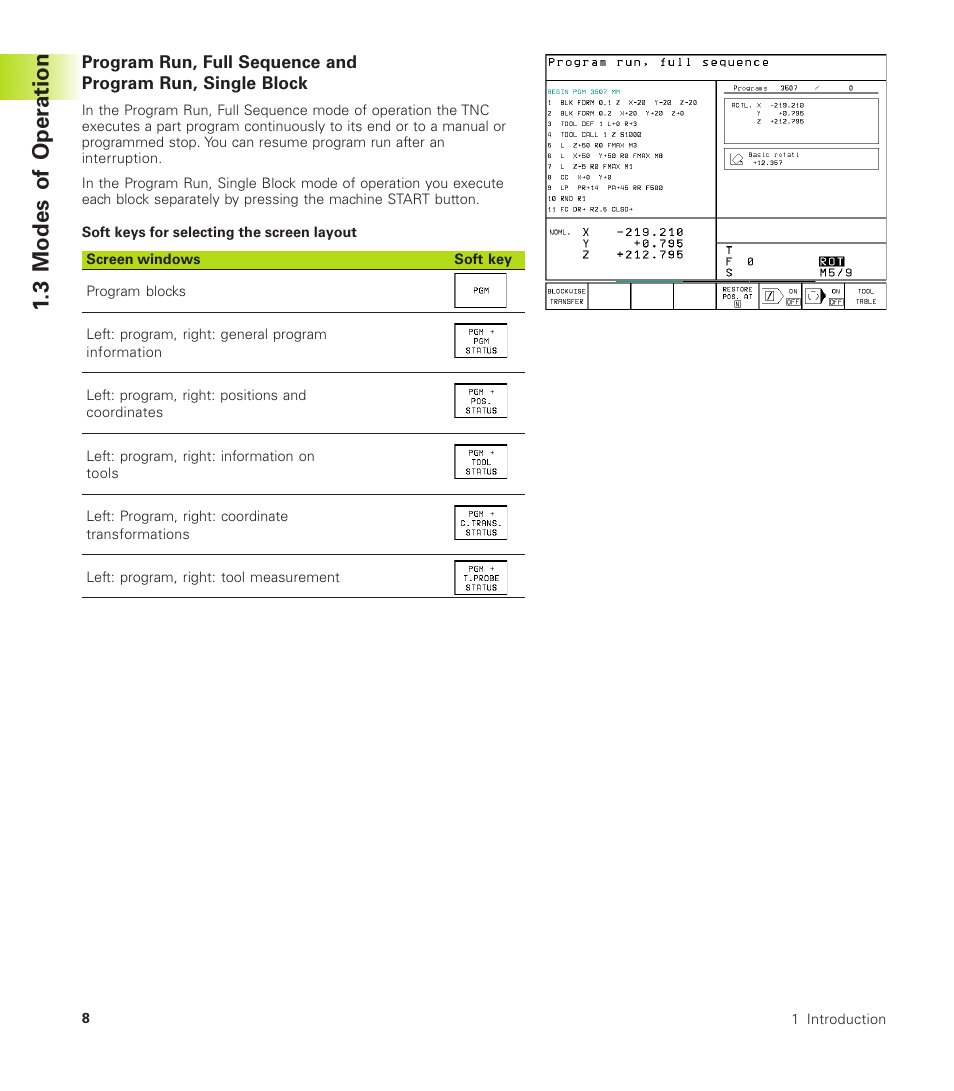 3 modes of oper ation | HEIDENHAIN TNC 410 User Manual | Page 21 / 319