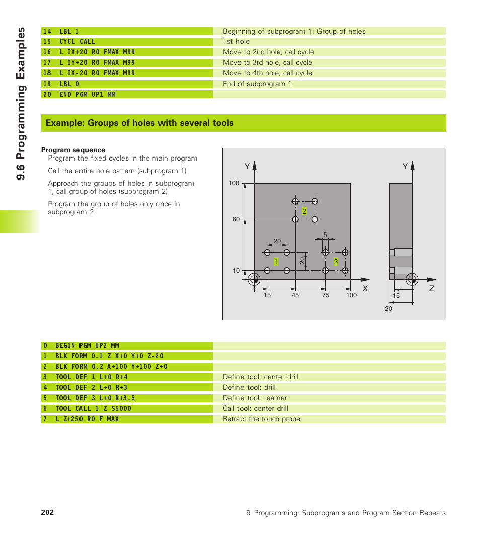 6 programming examples | HEIDENHAIN TNC 410 User Manual | Page 215 / 319