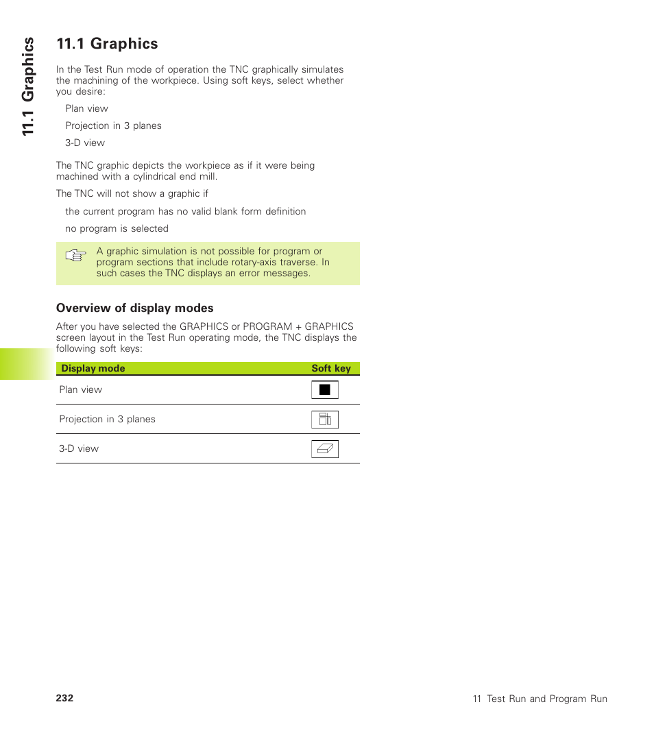 1 gr aphics 11.1 graphics | HEIDENHAIN TNC 410 User Manual | Page 245 / 319