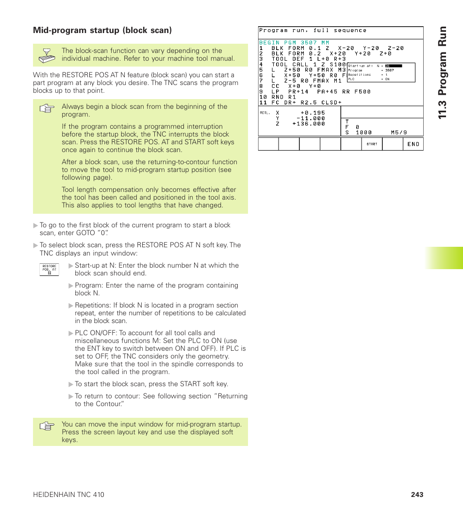 3 pr ogr am run | HEIDENHAIN TNC 410 User Manual | Page 256 / 319
