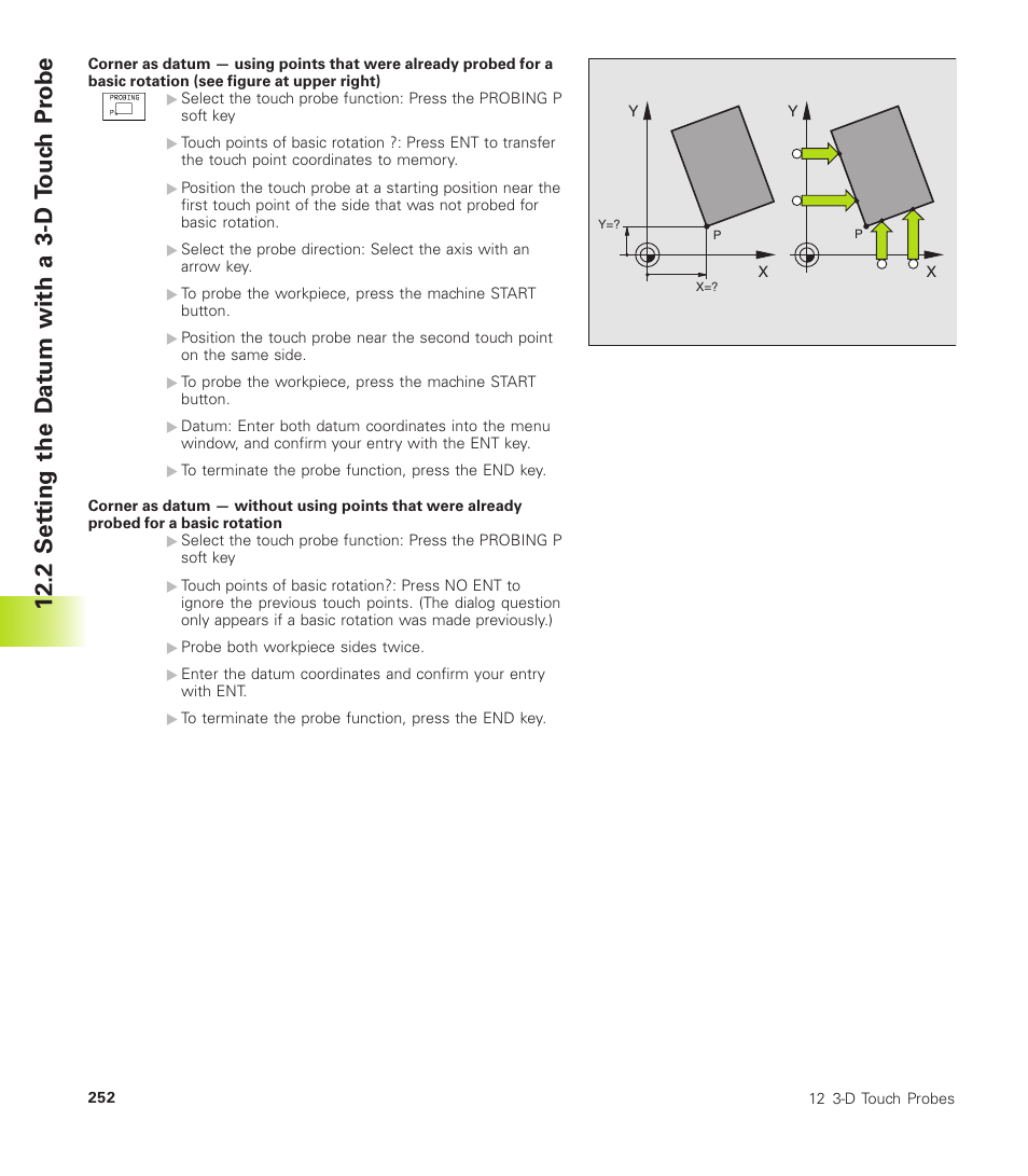 2 set ting the d a tum with a 3-d touc h pr obe | HEIDENHAIN TNC 410 User Manual | Page 265 / 319