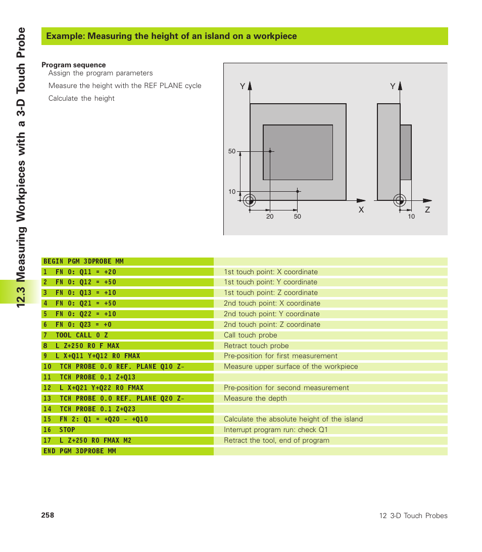 3 measur ing wo rkpieces with a 3-d touc h p robe | HEIDENHAIN TNC 410 User Manual | Page 271 / 319
