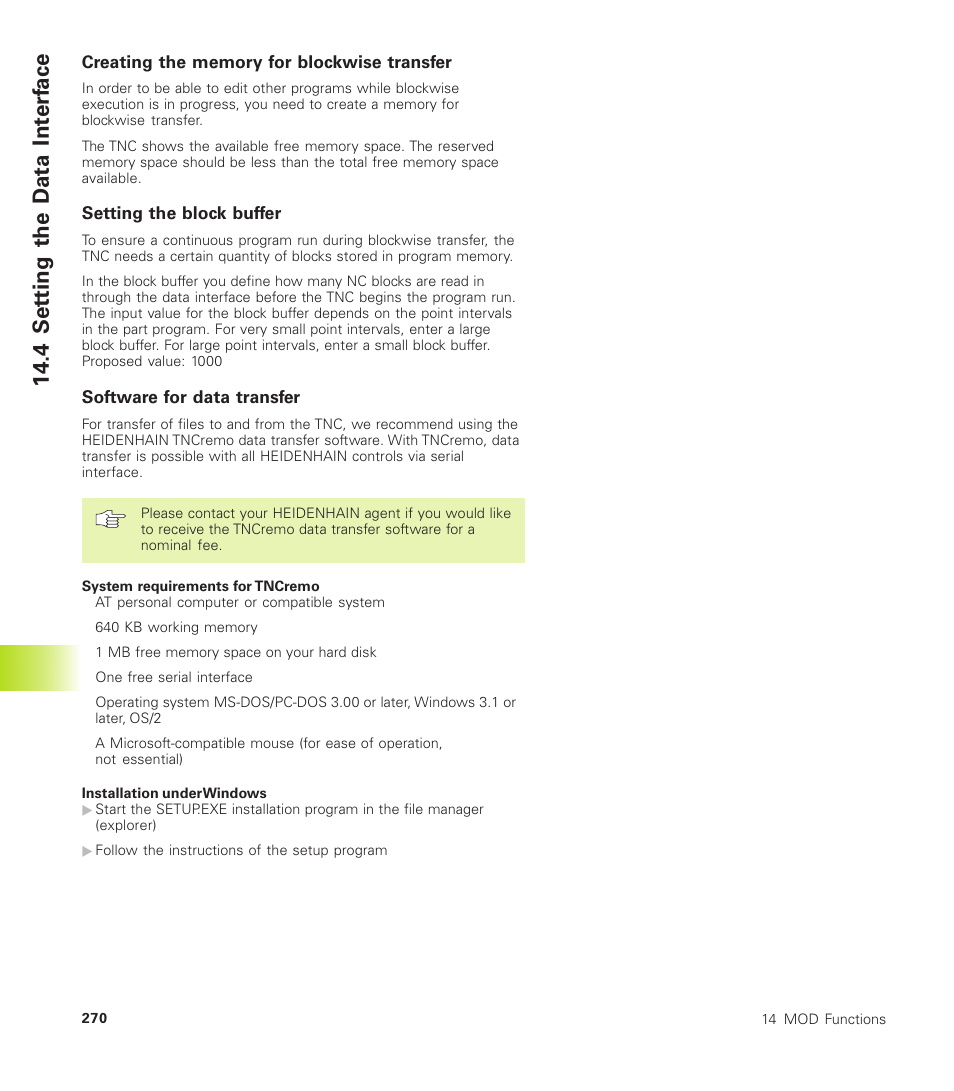 4 set ting the d ata int erf ace | HEIDENHAIN TNC 410 User Manual | Page 283 / 319