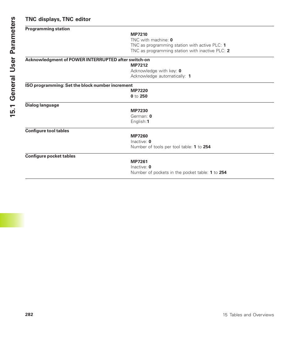 1 gener al user p a ra met ers | HEIDENHAIN TNC 410 User Manual | Page 295 / 319