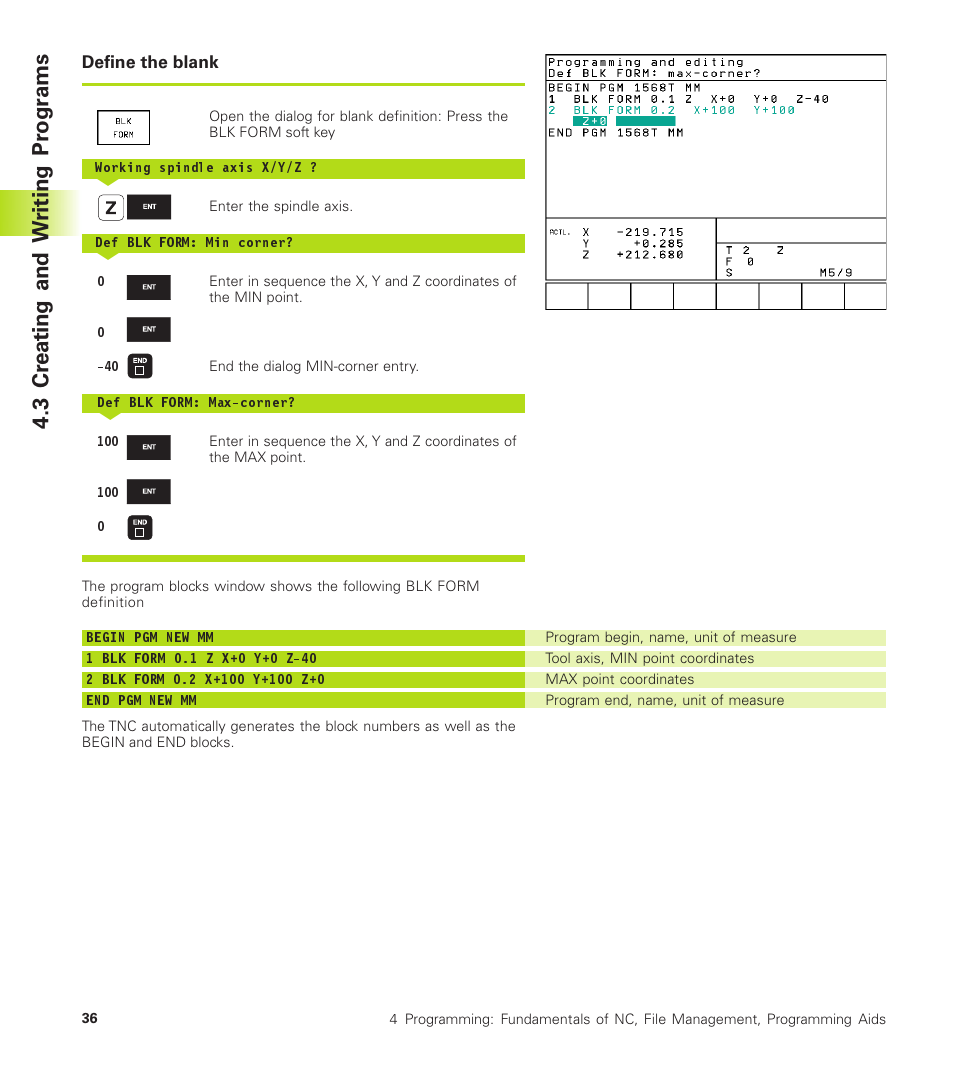 3 cr eating and w riting pr ogr ams | HEIDENHAIN TNC 410 User Manual | Page 49 / 319