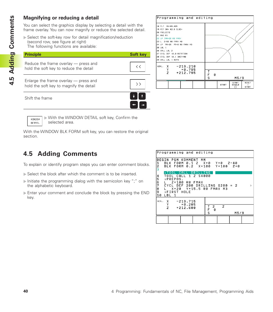 5 adding comments, 5 a dding comments | HEIDENHAIN TNC 410 User Manual | Page 53 / 319