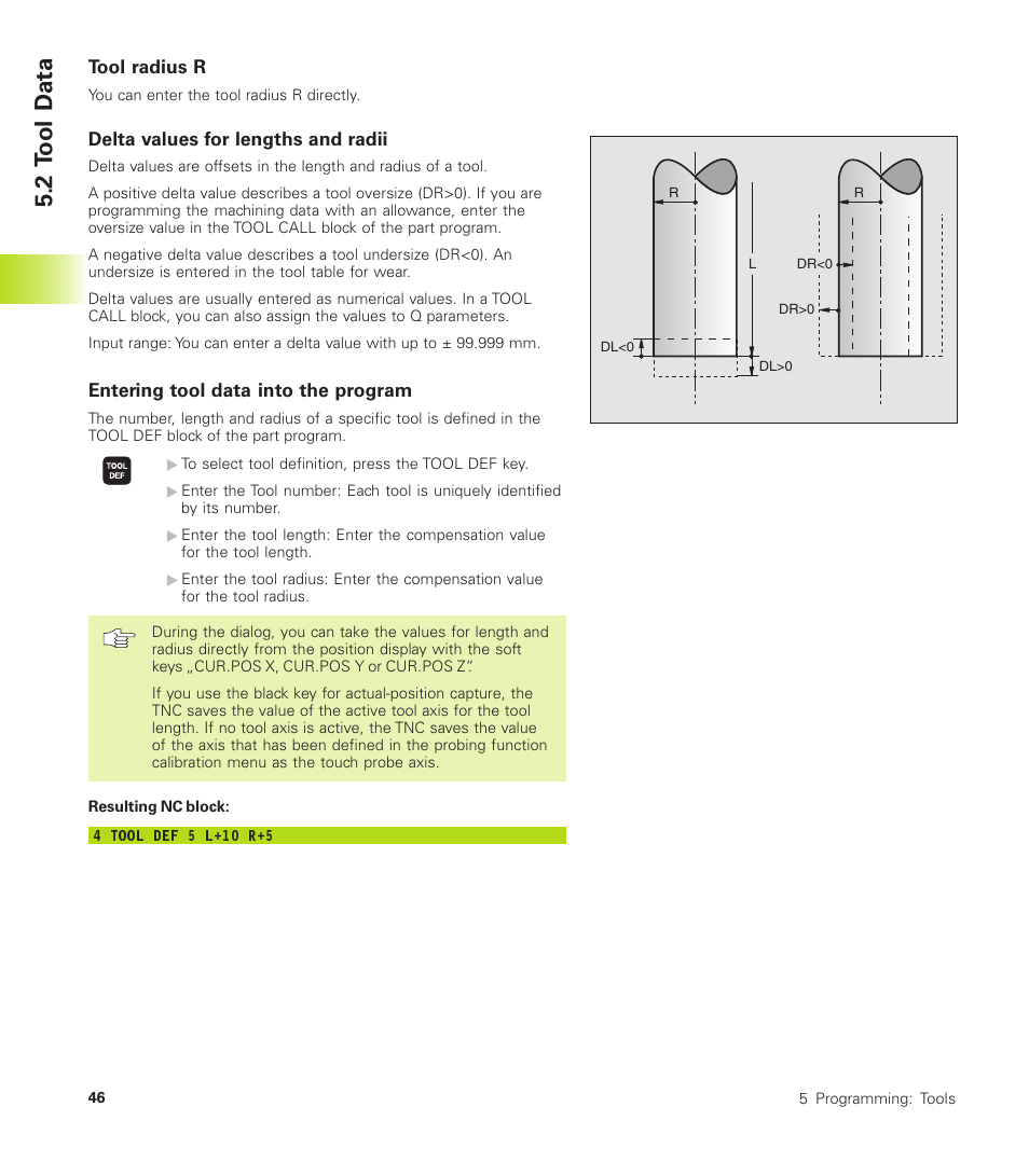 2 t ool d a ta | HEIDENHAIN TNC 410 User Manual | Page 59 / 319