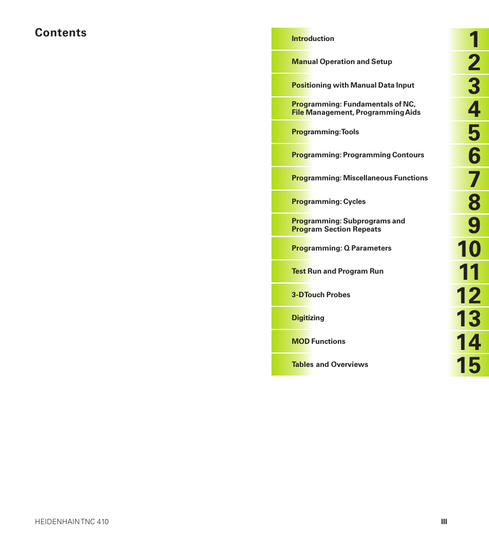 HEIDENHAIN TNC 410 User Manual | Page 6 / 319