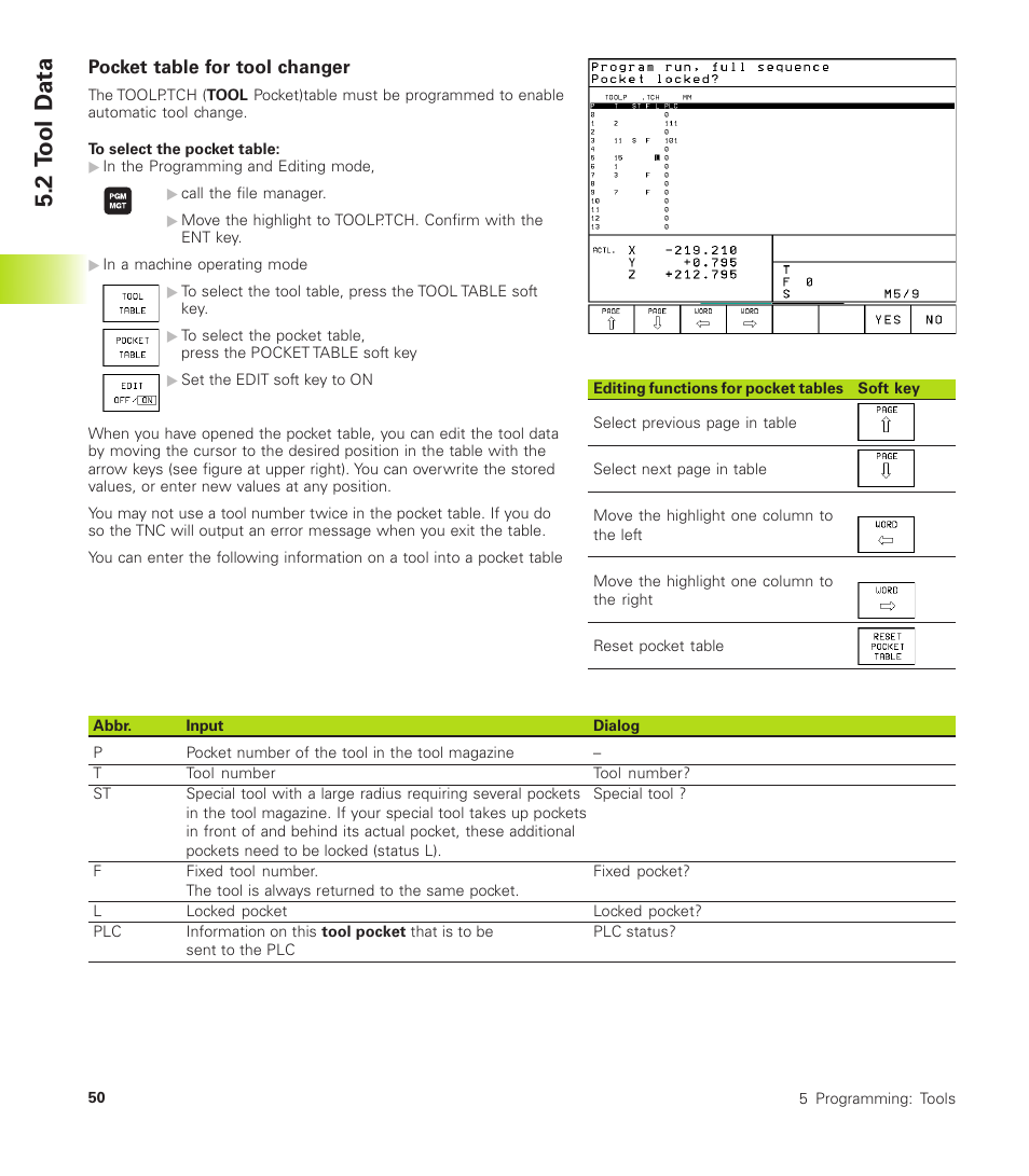 2 t ool d a ta | HEIDENHAIN TNC 410 User Manual | Page 63 / 319