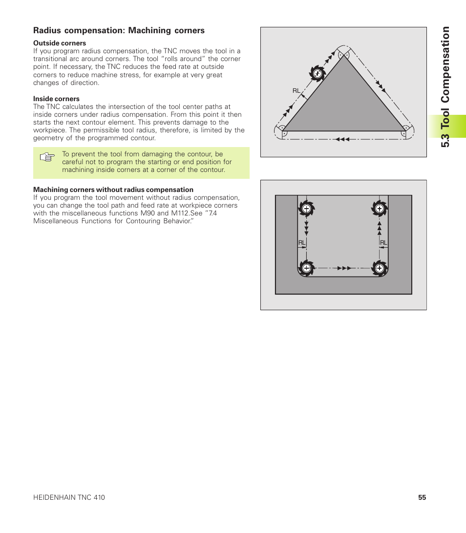 3 t ool compensation | HEIDENHAIN TNC 410 User Manual | Page 68 / 319