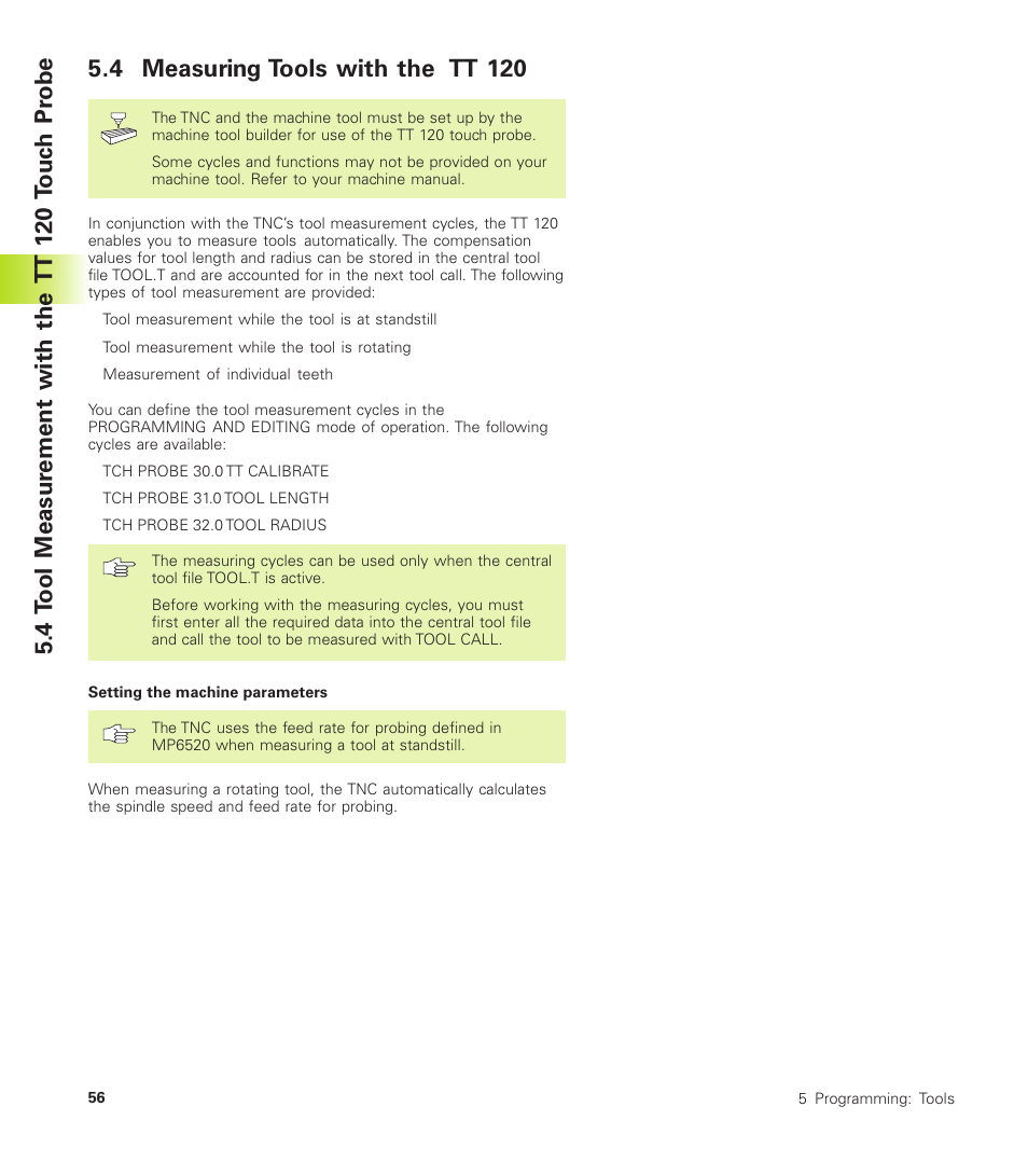 4 measuring tools with the tt 120 | HEIDENHAIN TNC 410 User Manual | Page 69 / 319