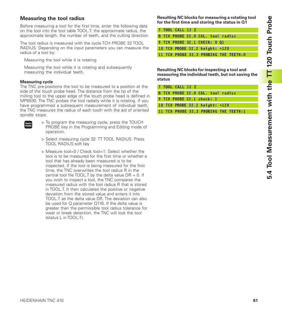 HEIDENHAIN TNC 410 User Manual | Page 74 / 319