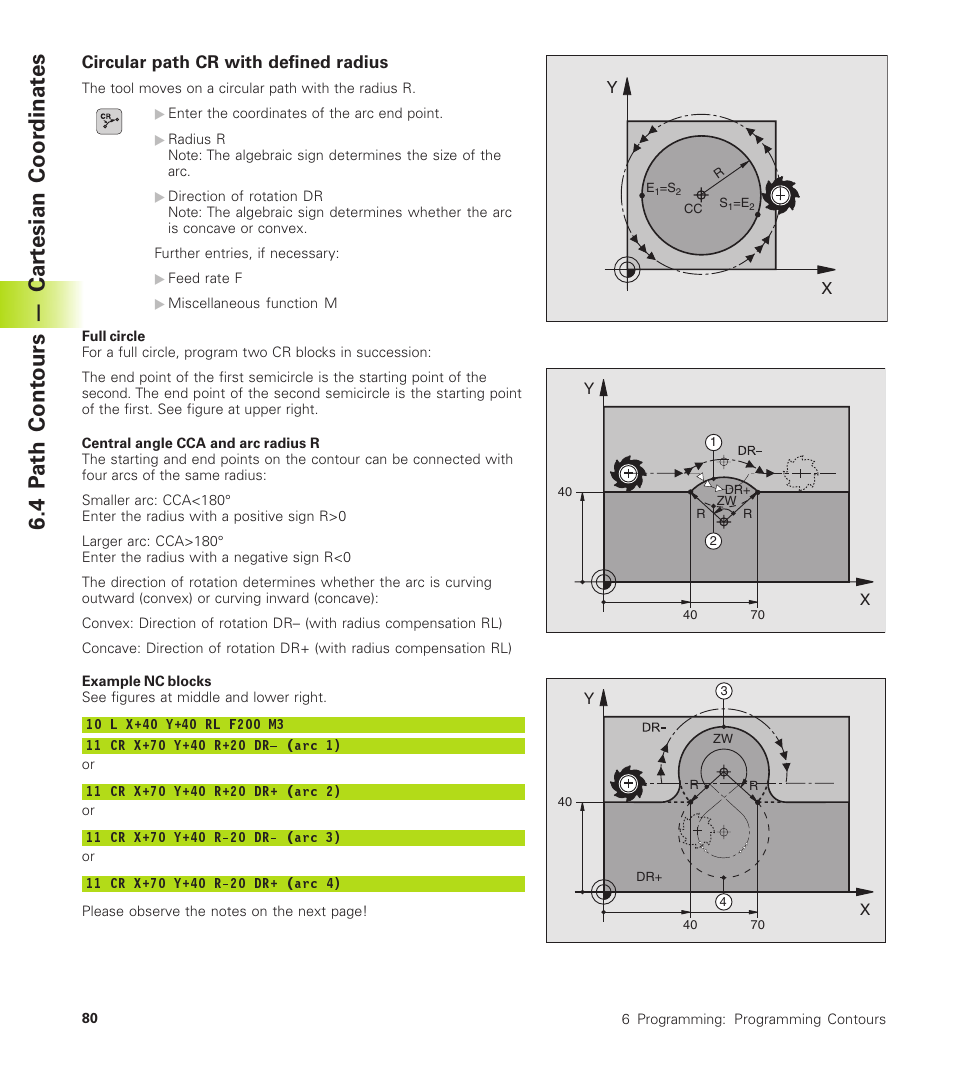 4 p ath cont ours — car tesian coor dinat es | HEIDENHAIN TNC 410 User Manual | Page 93 / 319