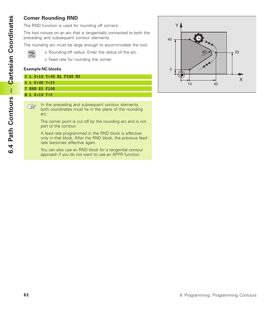 4 p ath cont ours — car tesian coor dinat es | HEIDENHAIN TNC 410 User Manual | Page 95 / 319