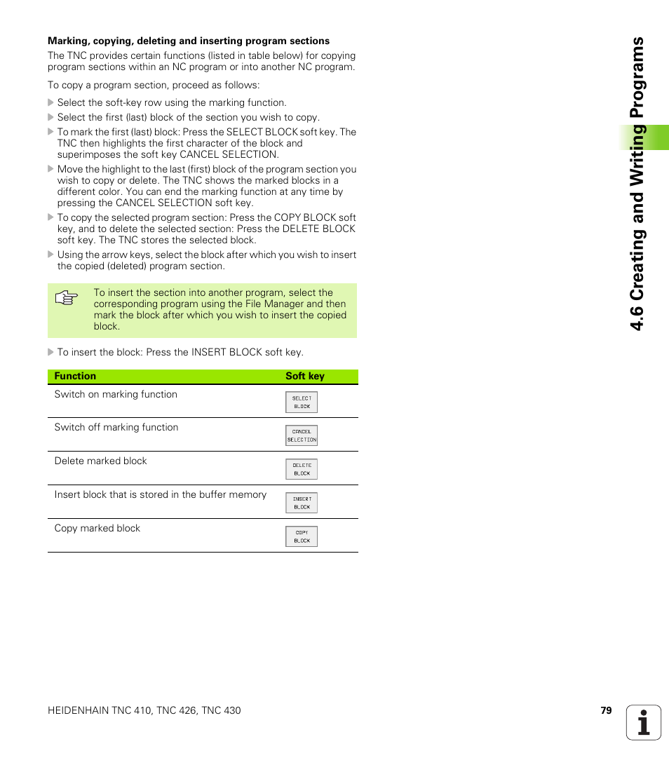 6 cr eating and w riting pr ogr ams | HEIDENHAIN TNC 410 ISO Programming User Manual | Page 105 / 489