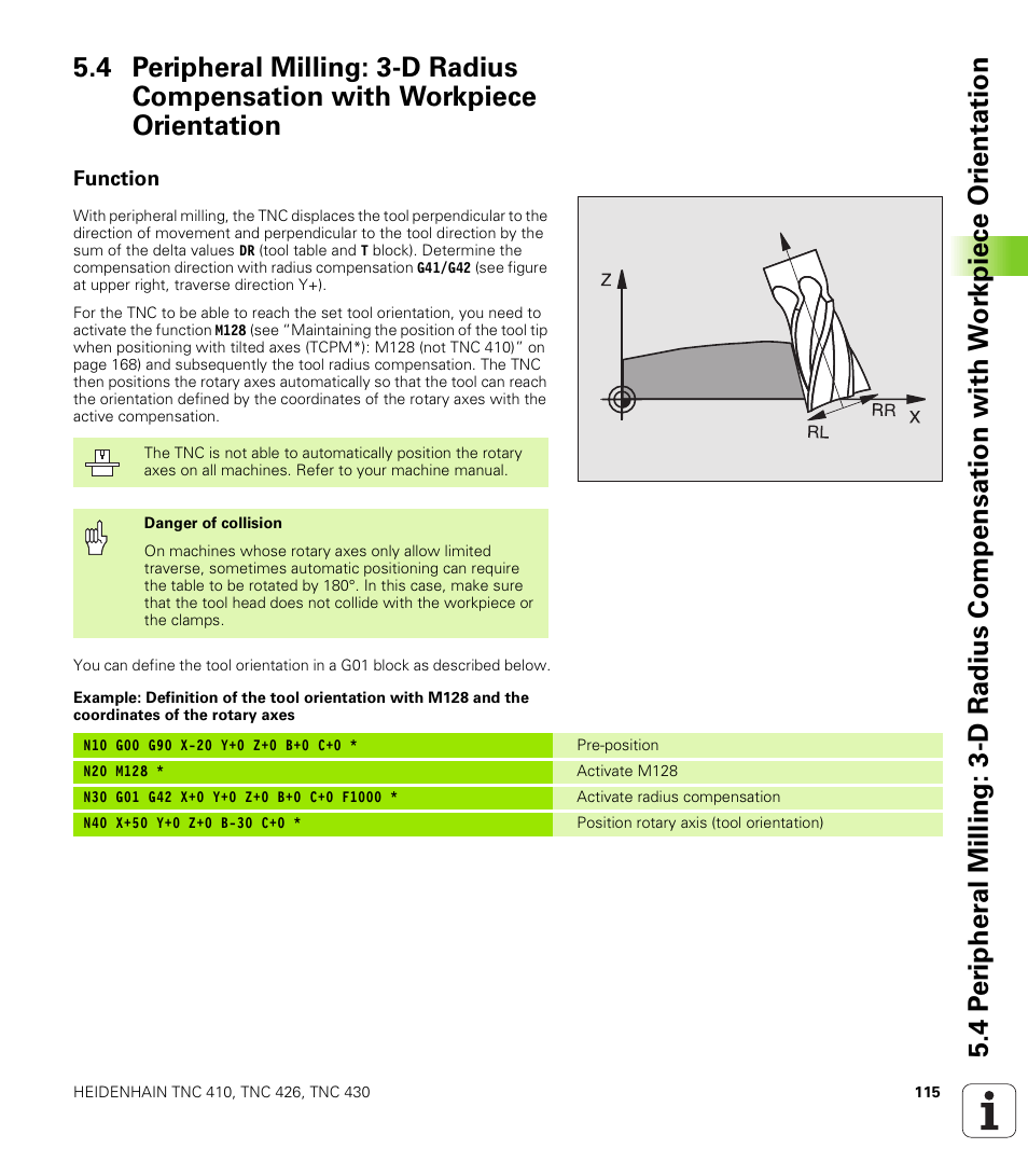 Function | HEIDENHAIN TNC 410 ISO Programming User Manual | Page 141 / 489