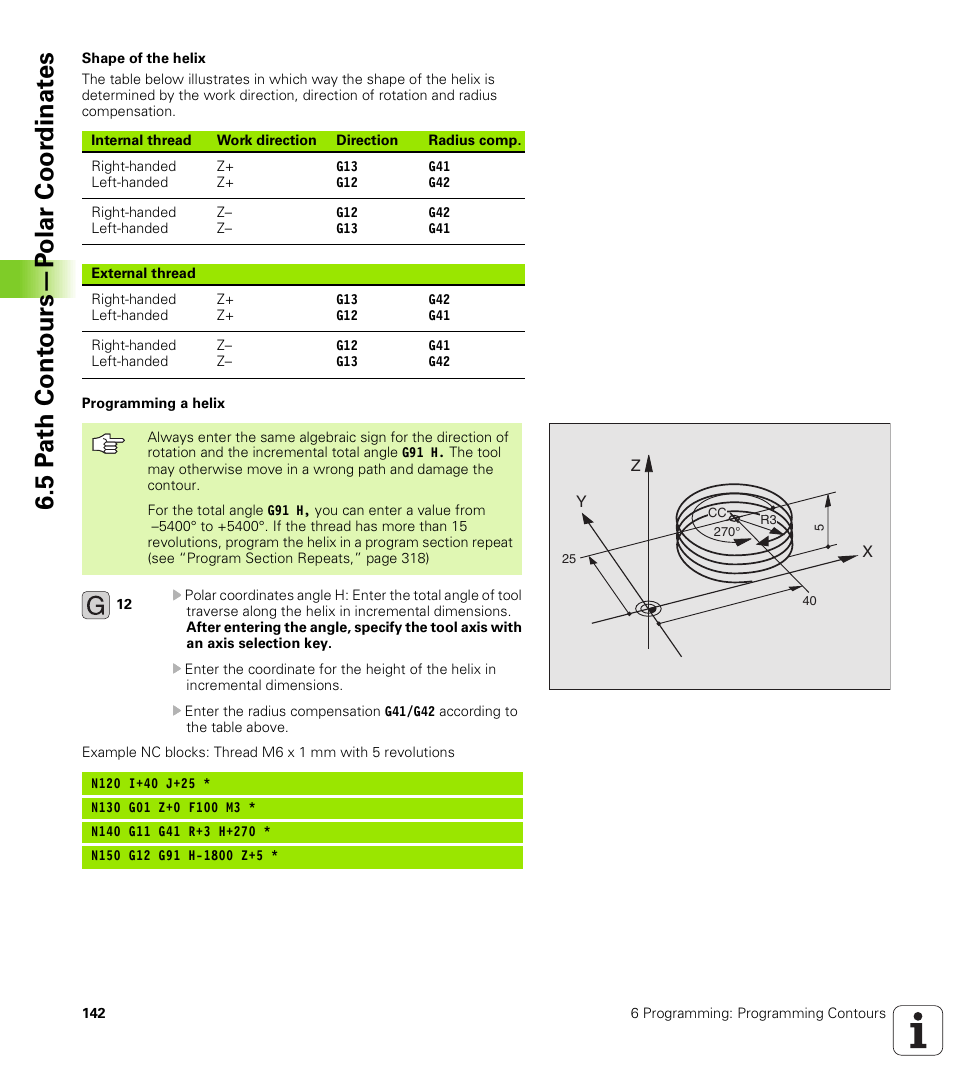 5 p a th co nt o u rs —p olar co or d inat e s | HEIDENHAIN TNC 410 ISO Programming User Manual | Page 168 / 489