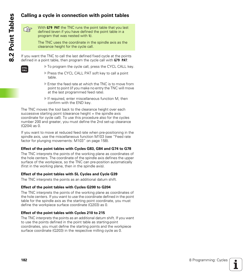 Calling a cycle in connection with point tables | HEIDENHAIN TNC 410 ISO Programming User Manual | Page 208 / 489