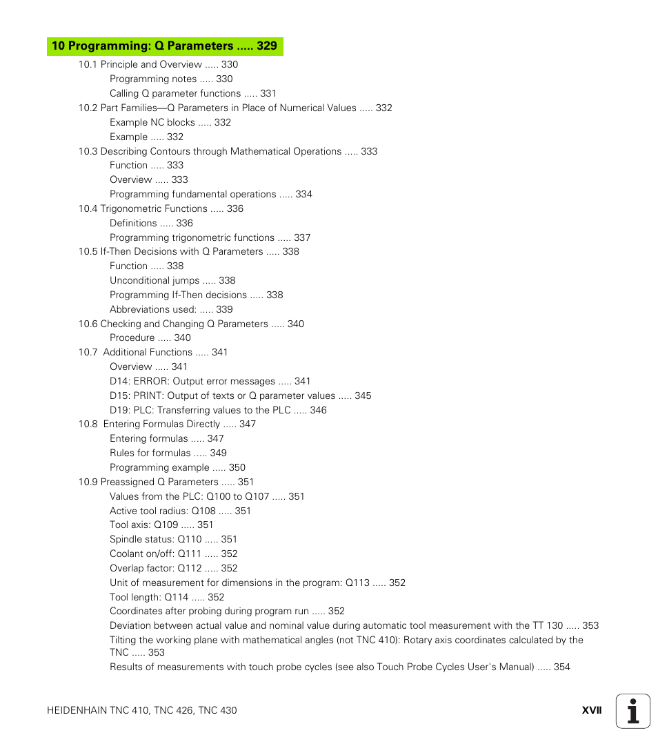 Programming: q parameters | HEIDENHAIN TNC 410 ISO Programming User Manual | Page 21 / 489