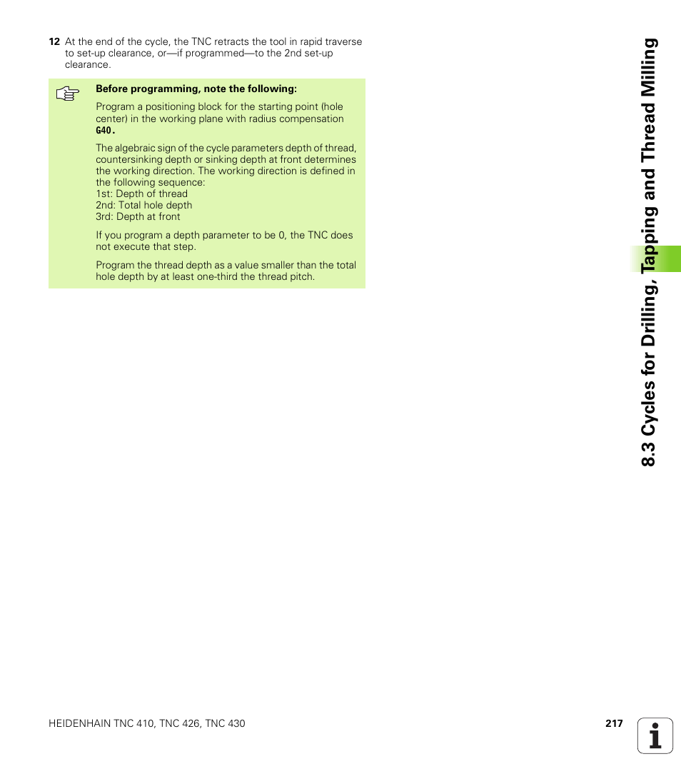 HEIDENHAIN TNC 410 ISO Programming User Manual | Page 243 / 489