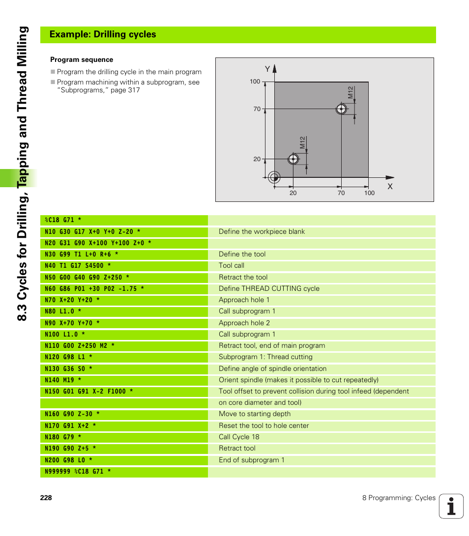 HEIDENHAIN TNC 410 ISO Programming User Manual | Page 254 / 489