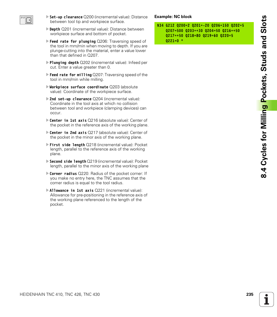 HEIDENHAIN TNC 410 ISO Programming User Manual | Page 261 / 489