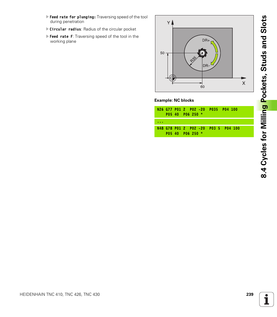 HEIDENHAIN TNC 410 ISO Programming User Manual | Page 265 / 489