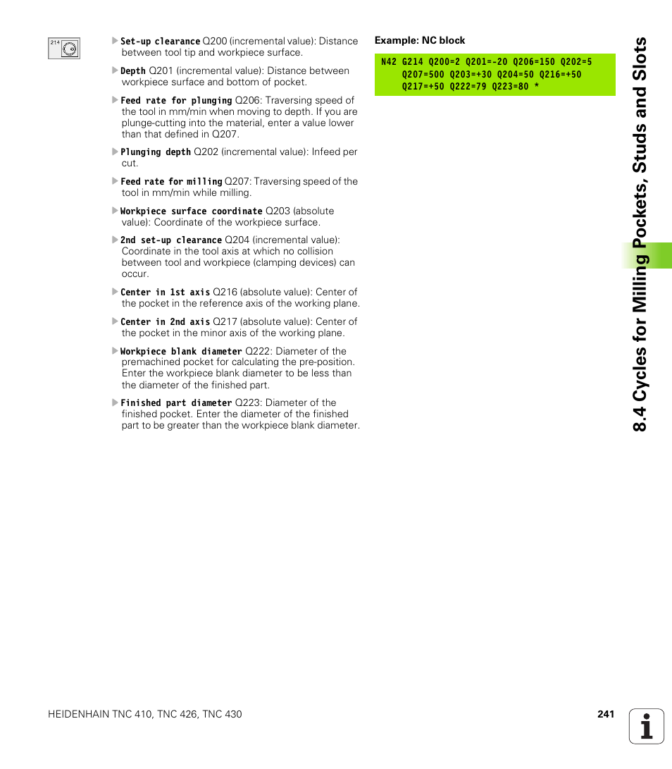 HEIDENHAIN TNC 410 ISO Programming User Manual | Page 267 / 489