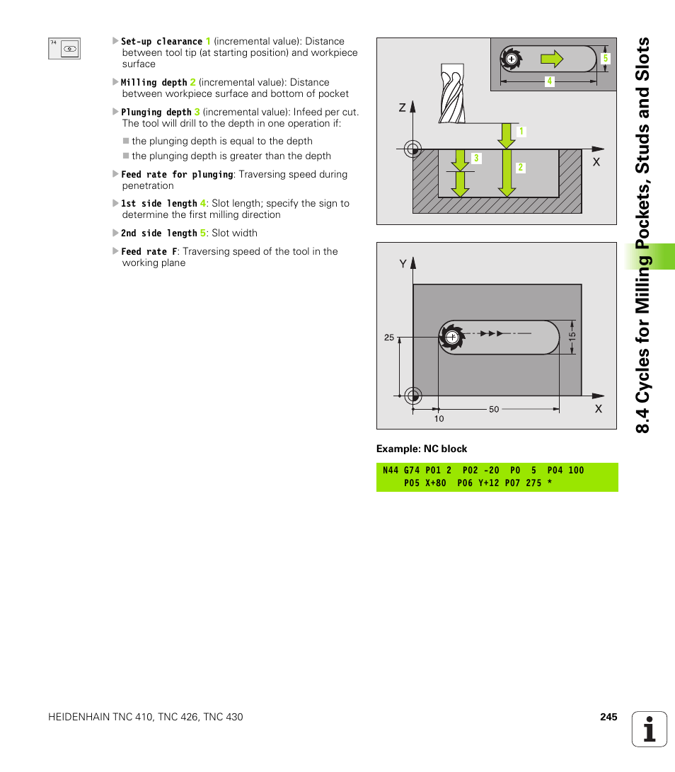 HEIDENHAIN TNC 410 ISO Programming User Manual | Page 271 / 489