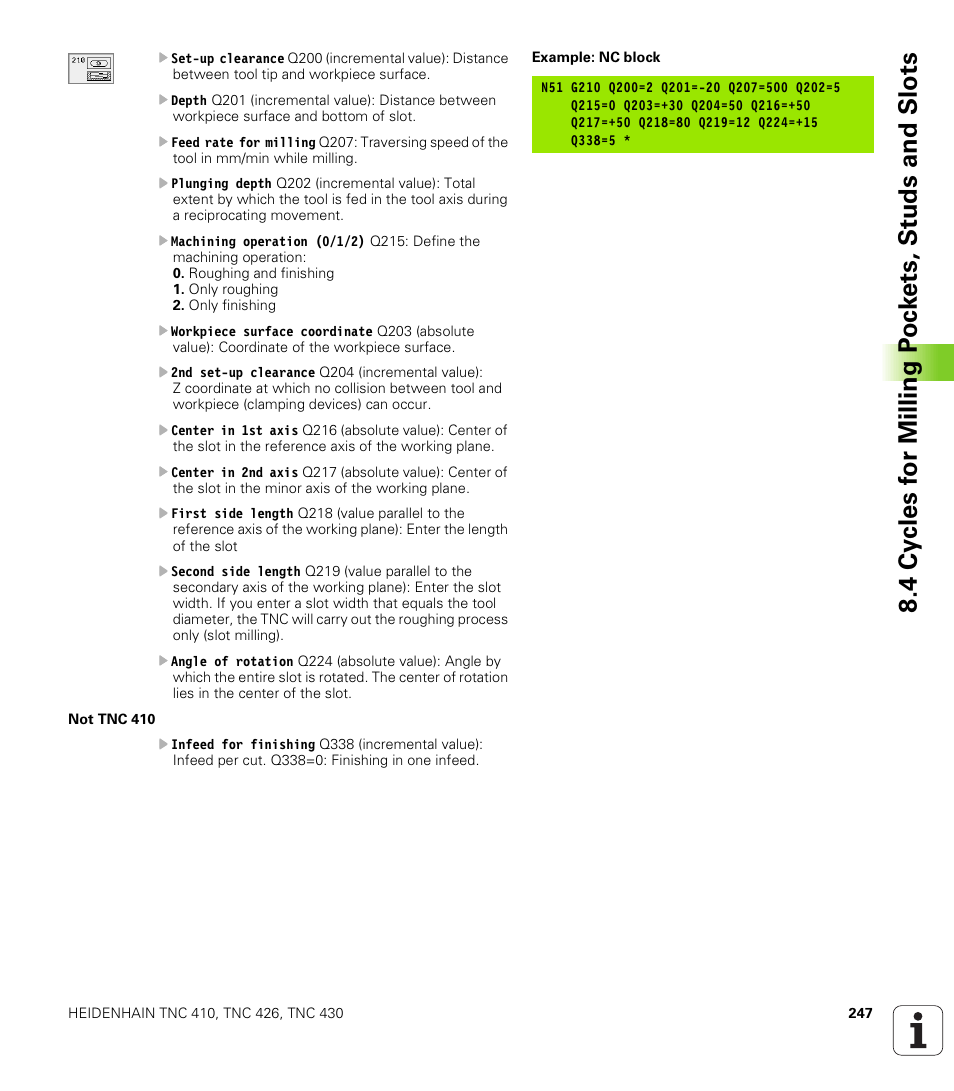 HEIDENHAIN TNC 410 ISO Programming User Manual | Page 273 / 489