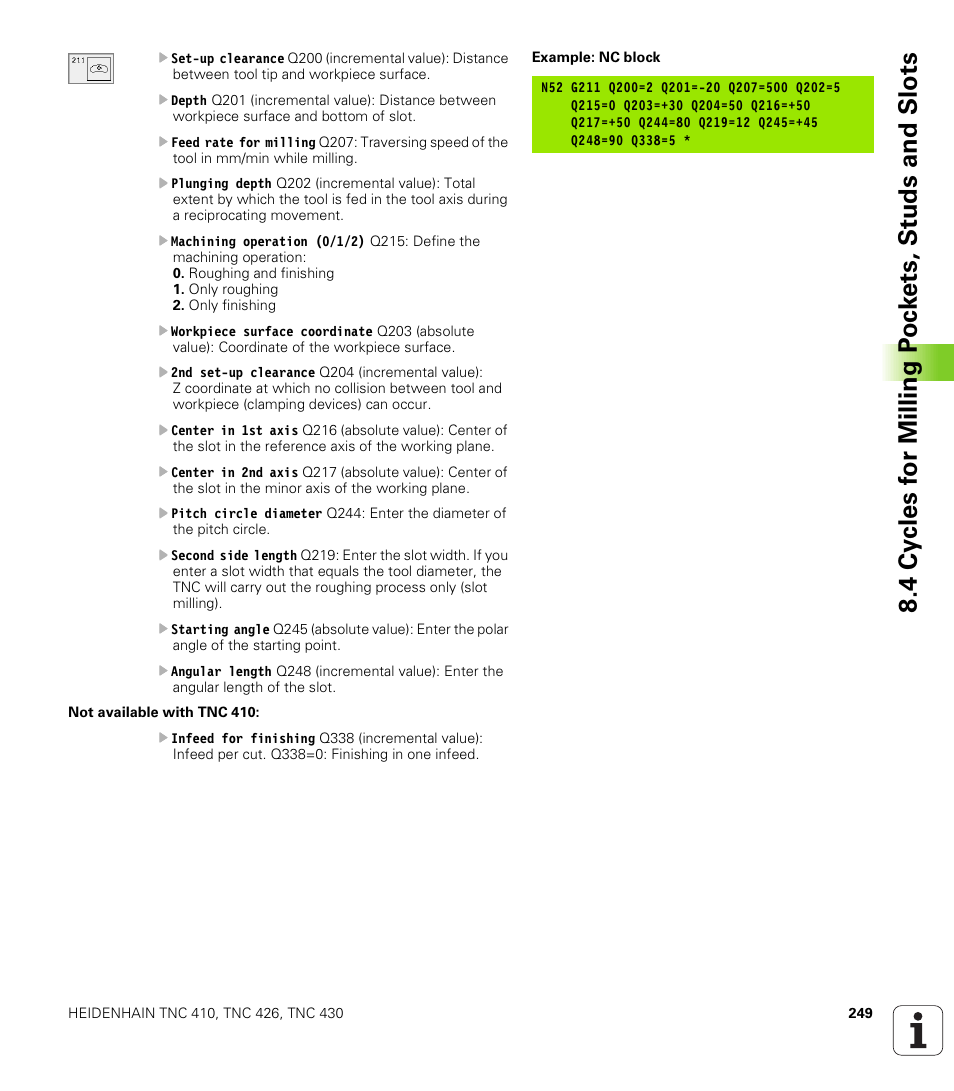 HEIDENHAIN TNC 410 ISO Programming User Manual | Page 275 / 489