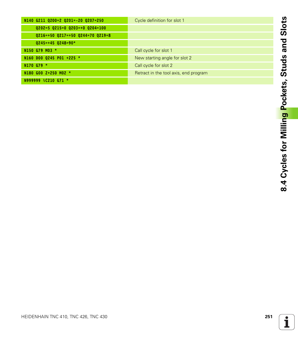 HEIDENHAIN TNC 410 ISO Programming User Manual | Page 277 / 489