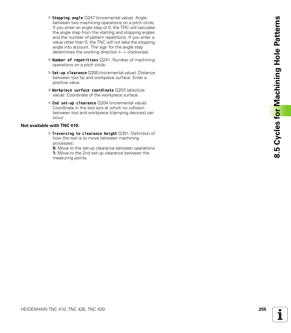 HEIDENHAIN TNC 410 ISO Programming User Manual | Page 281 / 489